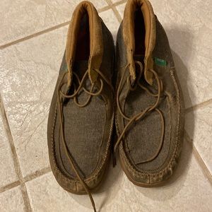 Twisted X lace up “Eco” canvas and leather lace up shoes